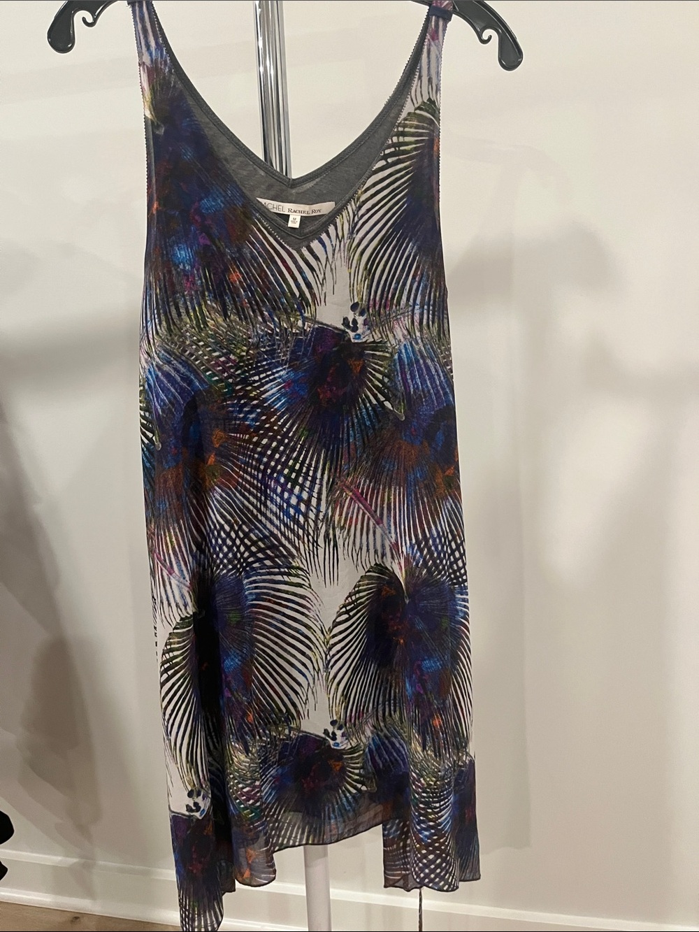 RACHEL Rachel Roy | Printed Tank Dress with Abstract Feather Motif | Women’s M